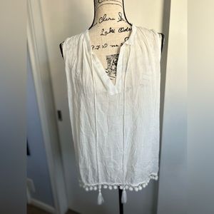 PPLA & clothing boho blouse tassel pum pums  hem‎